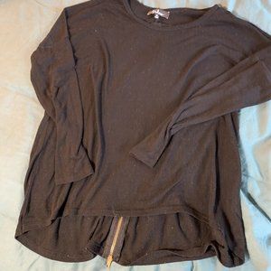 Zip to my Lou- Lulus black sweater with back zipper